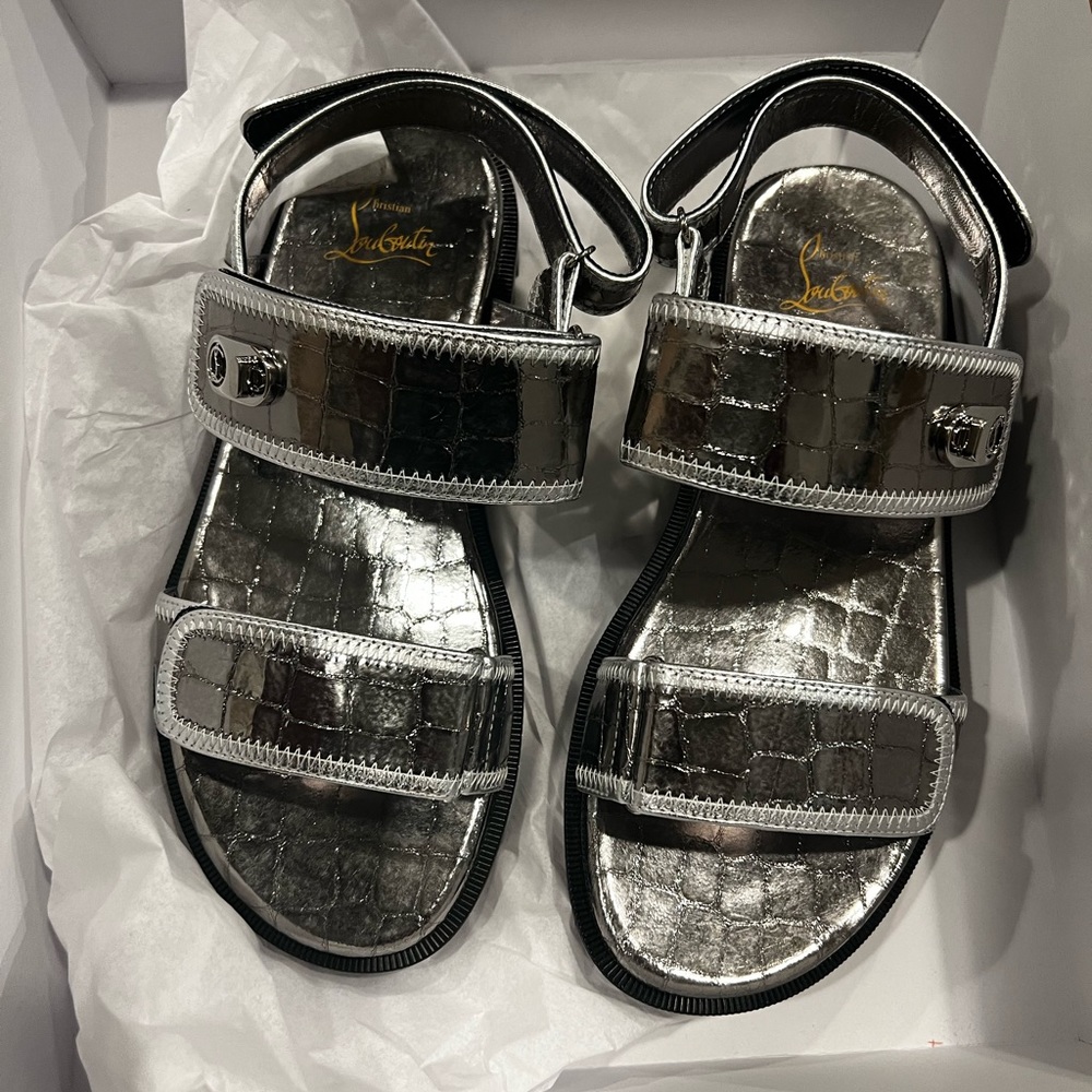 christian louboutin leather sandals. Authentic